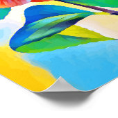Poster art numérique d'origine Abstrait Rainbow Flower (Coin)