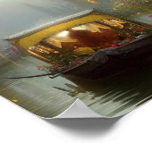 Poster Art numérique du canal pittoresque à fleur (Coin)