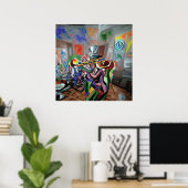 Poster Art numérique du groupe de jazz (Bureau à domicile)