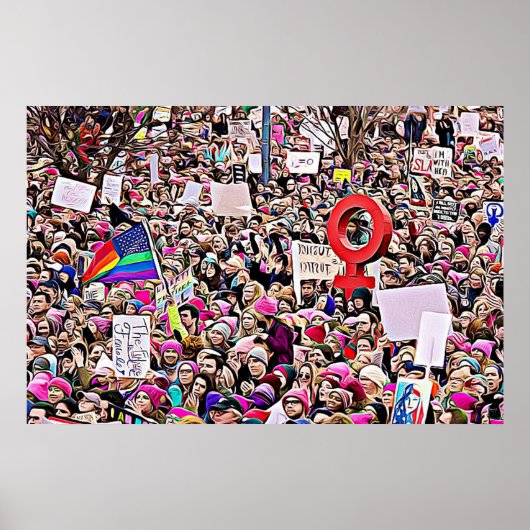 Poster Art numérique du rassemblement de la Marche des Fe (Devant)