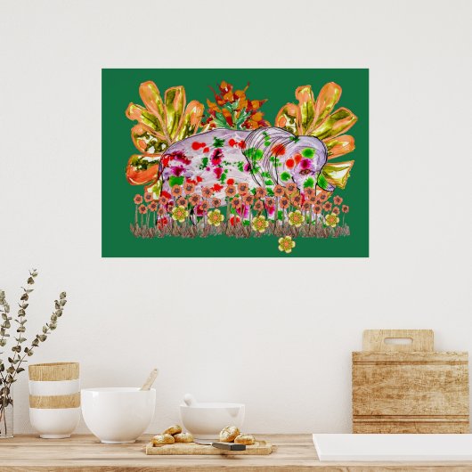 Poster Art numérique éléphant (Cuisine)