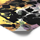 Poster Art numérique fleuri motif à fleurs rose jaune (Coin)