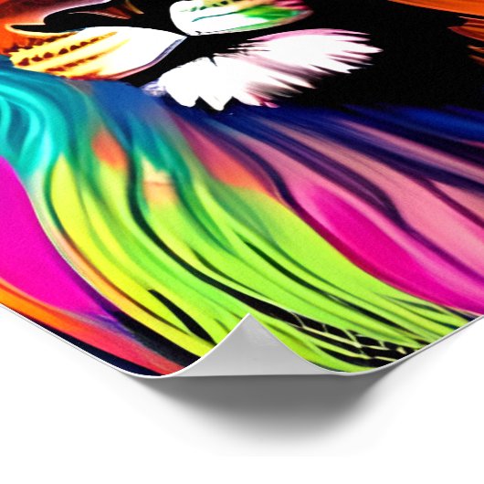 Poster Art numérique Lion coloré (Coin)