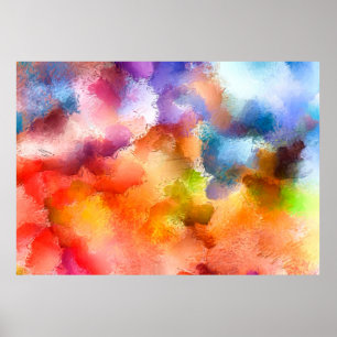 Poster Art numérique motif abstrait. Dessin à main modern