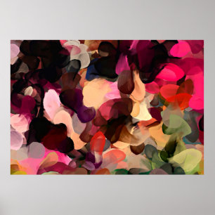 Poster Art numérique motif abstrait. Dessin à main modern