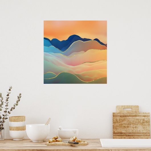 Poster Art numérique paysager Abstrait (Cuisine)