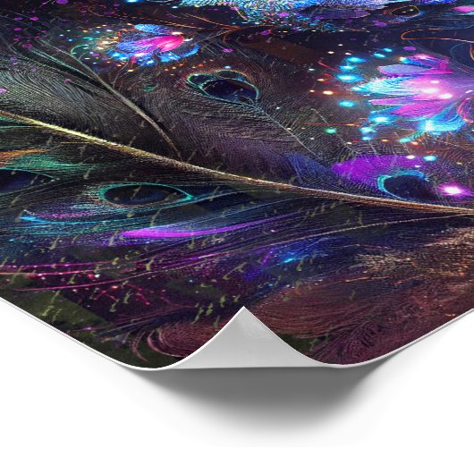 Poster Art numérique Peacock foncé Conception 4 (Coin)