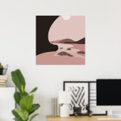 Poster Art numérique Rose Feminine Beach Paysage marin (Bureau à domicile)