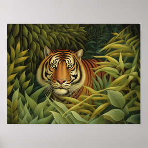 Poster Art numérique tigre du Bengale
