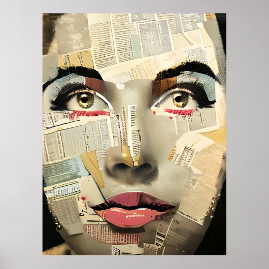 Poster Art numérique unique | Dame jolie abstraite (Devant)