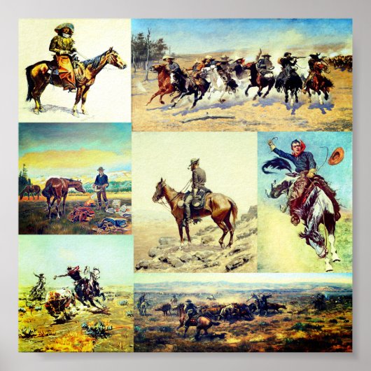 Poster Art occidental Cowboy (Devant)