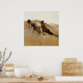 Poster Art Occidental "Les scouts indiens observent le co (Cuisine)