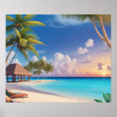 Poster Art Ocean Beach Scène (Devant)