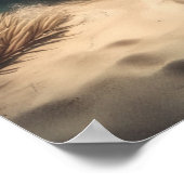 Poster Art Océan | Vagues de plage et palmiers Tropical (Coin)