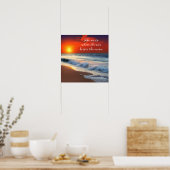 Poster Art océanique et citation | Coucher de soleil sur (Cuisine)