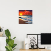 Poster Art océanique et citation | Coucher de soleil sur (Bureau à domicile)