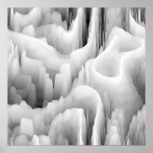 Poster art onde fractale abstraite fond monochrome flou (Devant)