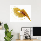 Poster Art Optique Lorenz Golden Fractal Attracteur Deux (Bureau à domicile)