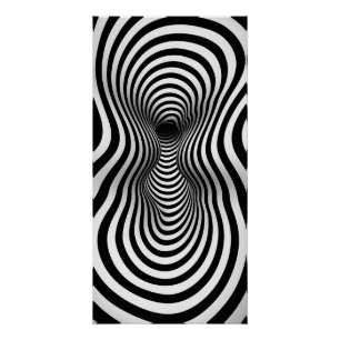 Poster Art optique noir et blanc