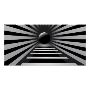 Poster Art optique noir et blanc