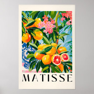 Poster Art Orange Juteux, Art de Fruit Mur, Décor Espagno