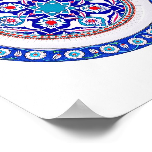 Poster Art oriental turc en bleu (Coin)