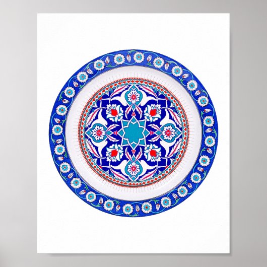 Poster Art oriental turc en bleu (Devant)