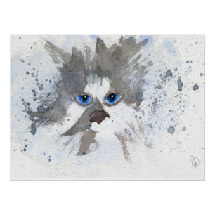 Poster Art original - Chat abstrait par Maria Tzamtzi