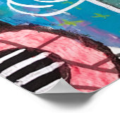 Poster Art original Colorful Abstrait Whimsical Rose Girl (Coin)