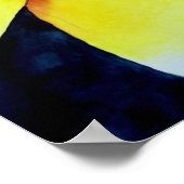 Poster Art original de la fleur Tropical Jaune Frangipani (Coin)