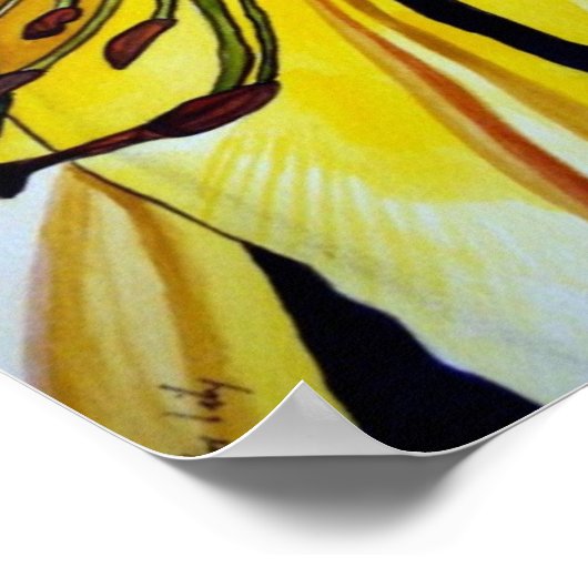 Poster Art original de Lys doré jaune (Coin)