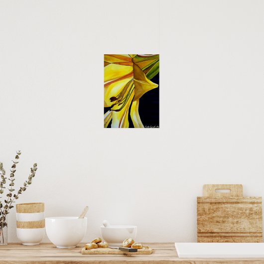 Poster Art original de Lys doré jaune (Cuisine)