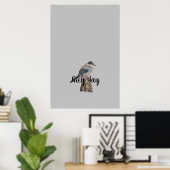 Poster Art original Grey Jay ou Whiskey Jack Bird (Bureau à domicile)
