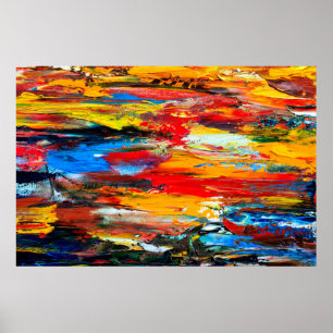 Poster Art painting with palette knifeblack,paris,red,whi