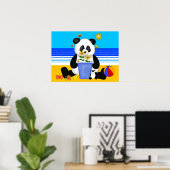 Poster Art Panda pour enfants à la plage (Bureau à domicile)