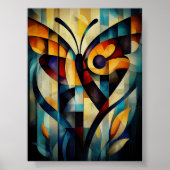 Poster Art papillon abstrait - Conception de nature géomé (Devant)
