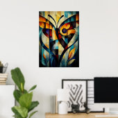 Poster Art papillon abstrait - Conception de nature géomé (Bureau à domicile)