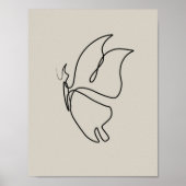 Poster art papillon couleurs pastel art design minimalist (Devant)