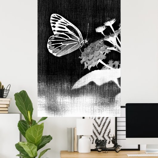 Poster Art papillon | Noir et blanc (Bureau à domicile)
