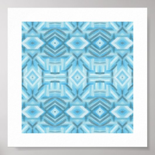 Poster Art pastel doux abstrait bleu clair staccato (Devant)