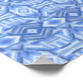 Poster Art pastel doux abstrait bleu staccato (Coin)