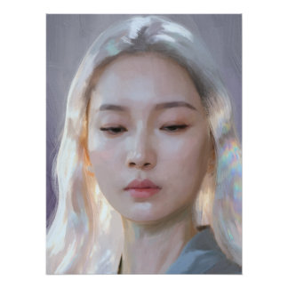Poster Art pastel holographique lumineux