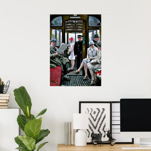 Poster Art Paul-Gustave Fischer - Tram Copenhague (Bureau à domicile)