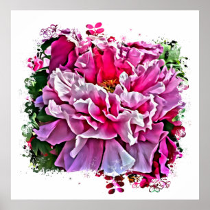 Poster *~* Art Peony rose Peony Peinture Artistique AR1