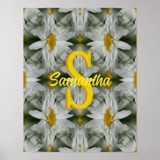 Poster Art personnalisé avec monogramme initial et nom de (Devant)