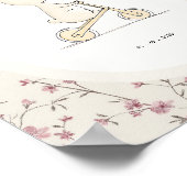 Poster Art personnalisé de lapin – Nom Date de naissance  (Coin)