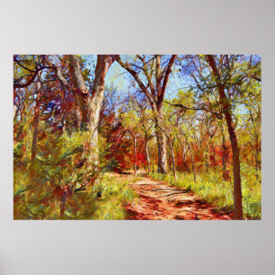 Poster Art photographique de la forêt peinte saisonnière 