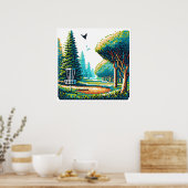 Poster Art Pixel de Disk Golf (Cuisine)