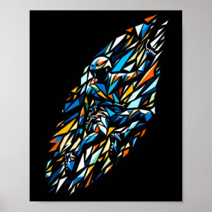 Poster Art polygonal grimpeur d'escalade Bouldering Bloc