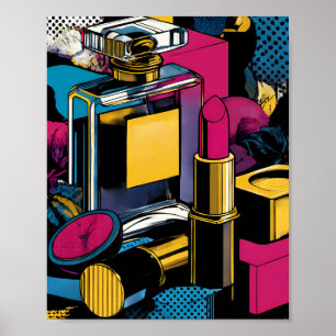 Poster Art Pop Art Style 60 : Couleur Plate Glamour Or